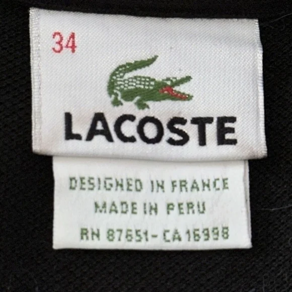 Lacoste Vintage Women’s Size 34 4 Black Cotton Pique Belted Polo Mini Dress - Picture 5 of 6